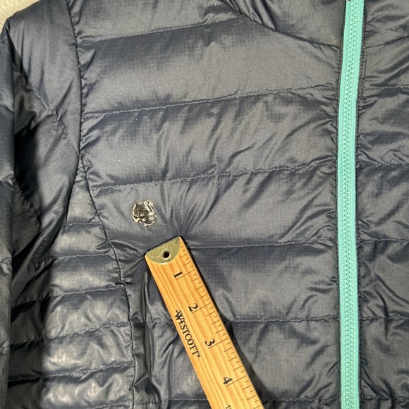Patagonia Jacket Womens Small Blue Down Sweater Hoody Puffer Coat *FLAWS - Picture 2 of 15